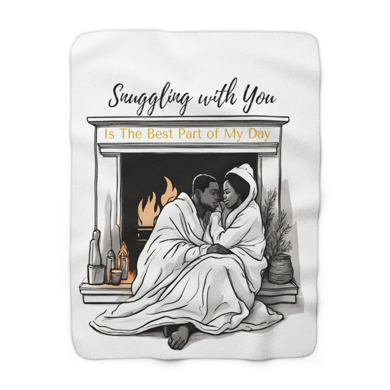 “Best Part of My Day” Sherpa Blanket (White): Unmatched Coziness