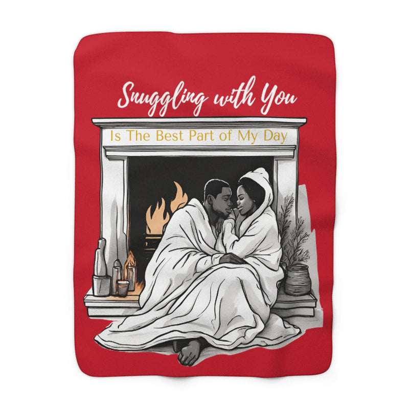 “Best Part of My Day” Sherpa Blanket (red): Unmatched Coziness