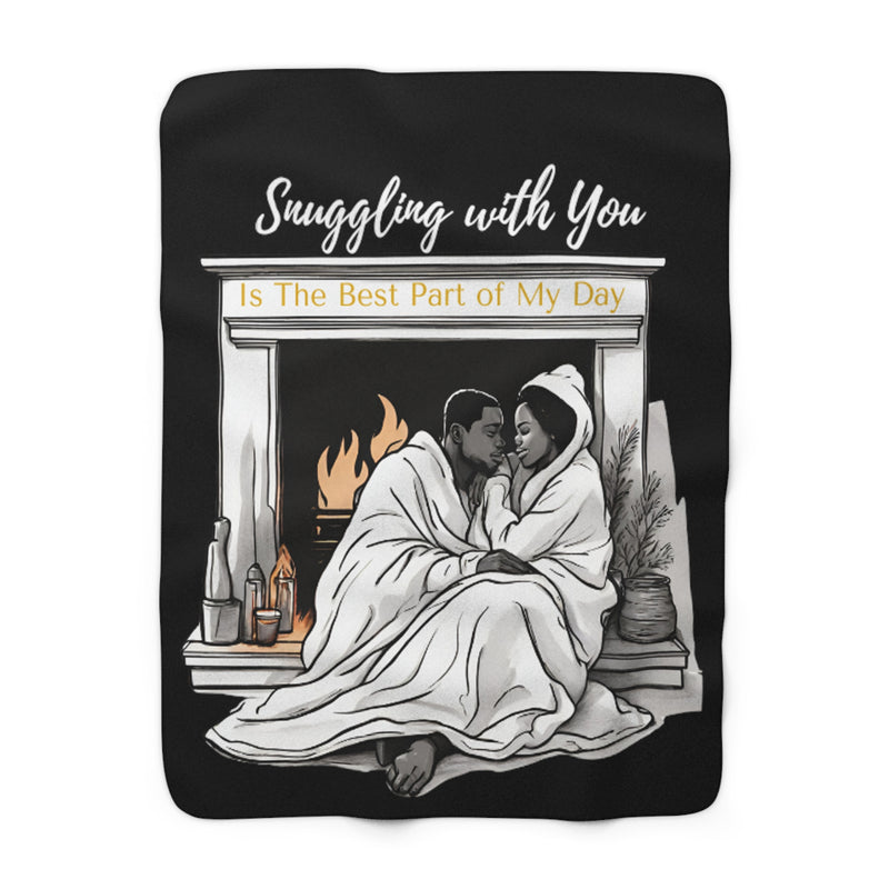 “Best Part of My Day” Sherpa Blanket (Black): Unmatched Coziness