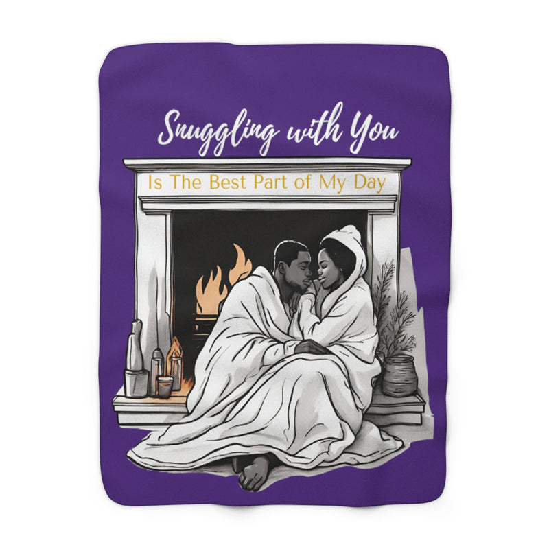 “Best Part of My Day” Sherpa Blanket (Purple): Unmatched Coziness