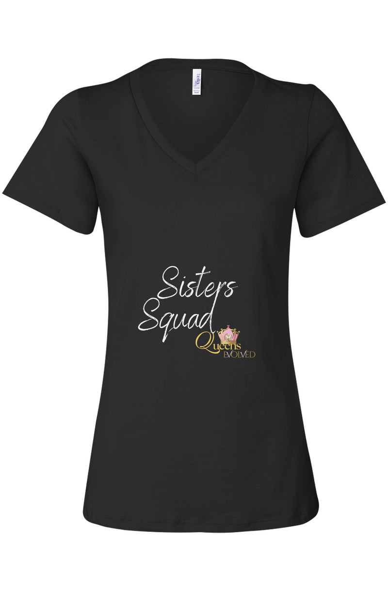 Sisters Squad Casual V-Neck Tee