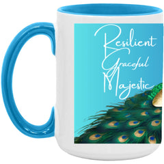 Resilient, Graceful, Majestic” Peacock Mug: Elegance in Every Sip