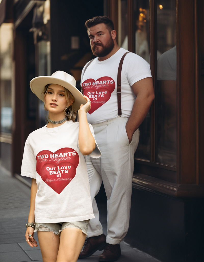 Two Hearts One Rhythm His and Hers  T-shirts