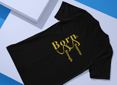 BORN OF SUPERIOR STRENGTH UNISEX - BLACK TEE GOLD