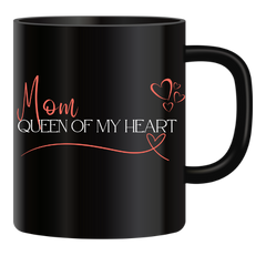 Mom Queen of My Heart - Black Mug